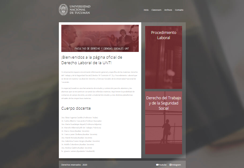 Facultad Nacional de Tucumán - Catedra de Derecho Laboral